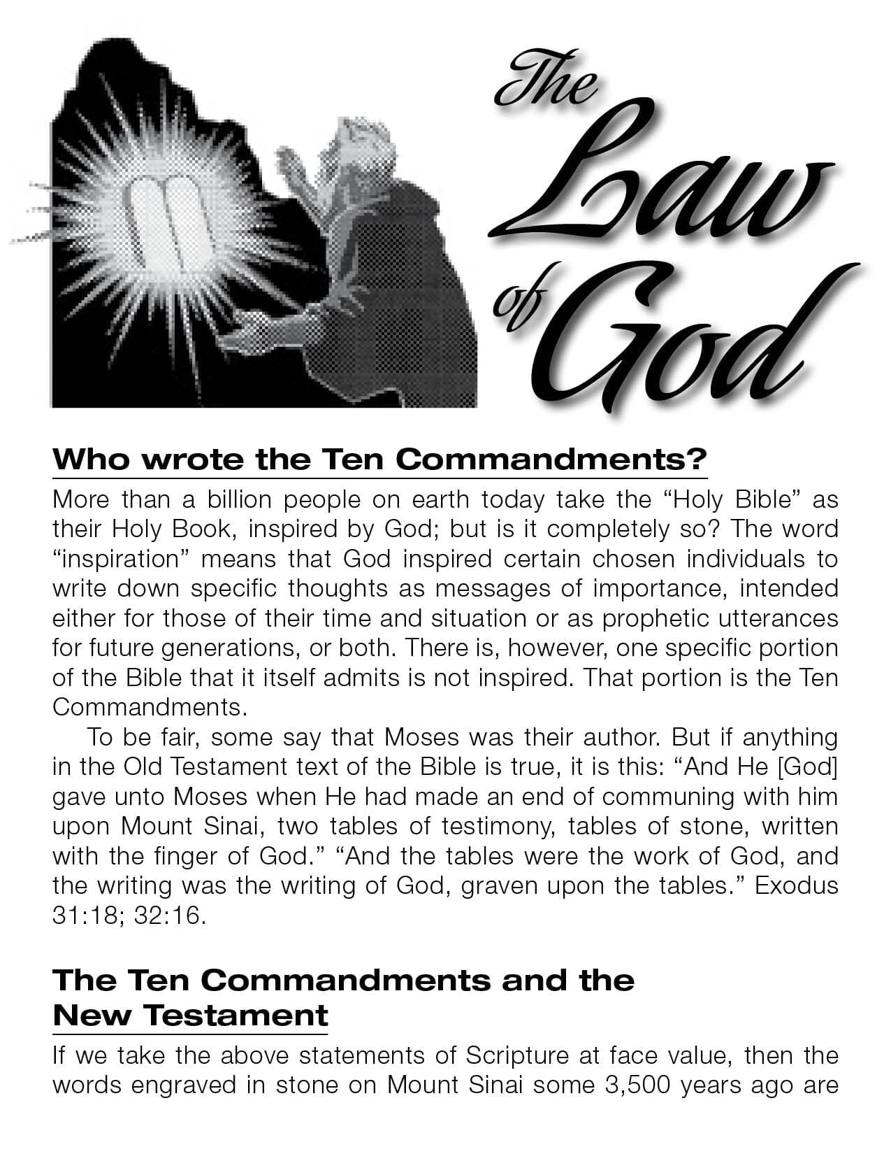 The Law Of God - International Missionary Society, American Union